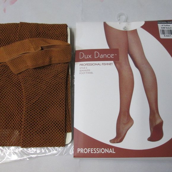 New Size SA MA LA Toffee Professional Fishnet Dance Tights by Dux.  Seamless. - Picture 1 of 3